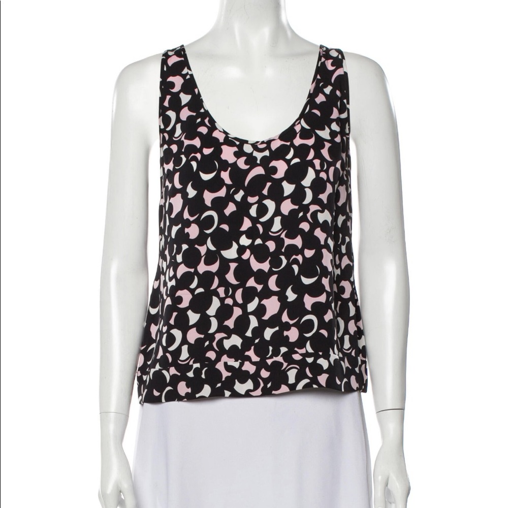 Diane von Furstenberg Pink Bastiaan Silk Top s 6